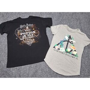 Harry Potter Wizarding Word 2‎ Girils T-shirts Size XS(0/2) 1Black 1Gray